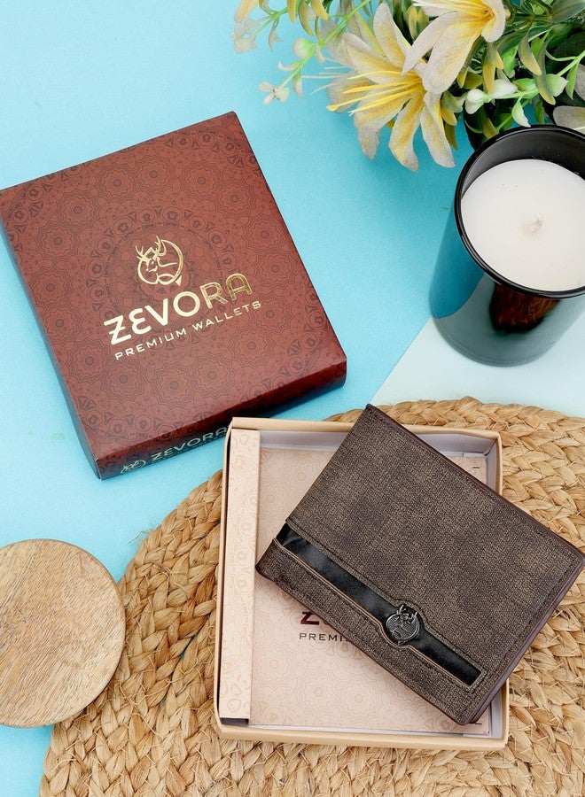 ZEVORA Men Travel, Trendy, Casual Brown Leather Wallet (4 Card Slots) - Image 2